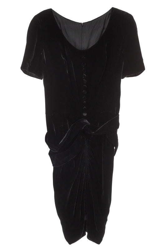Chanel Haute Couture Black Velvet Dress