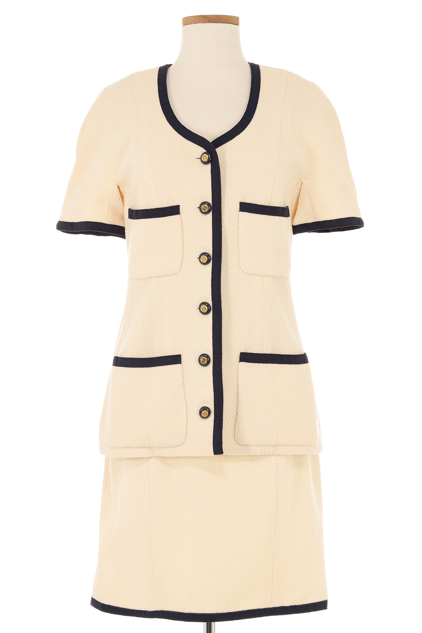 Chanel Collection 25 1991 Cream Skirt Suit