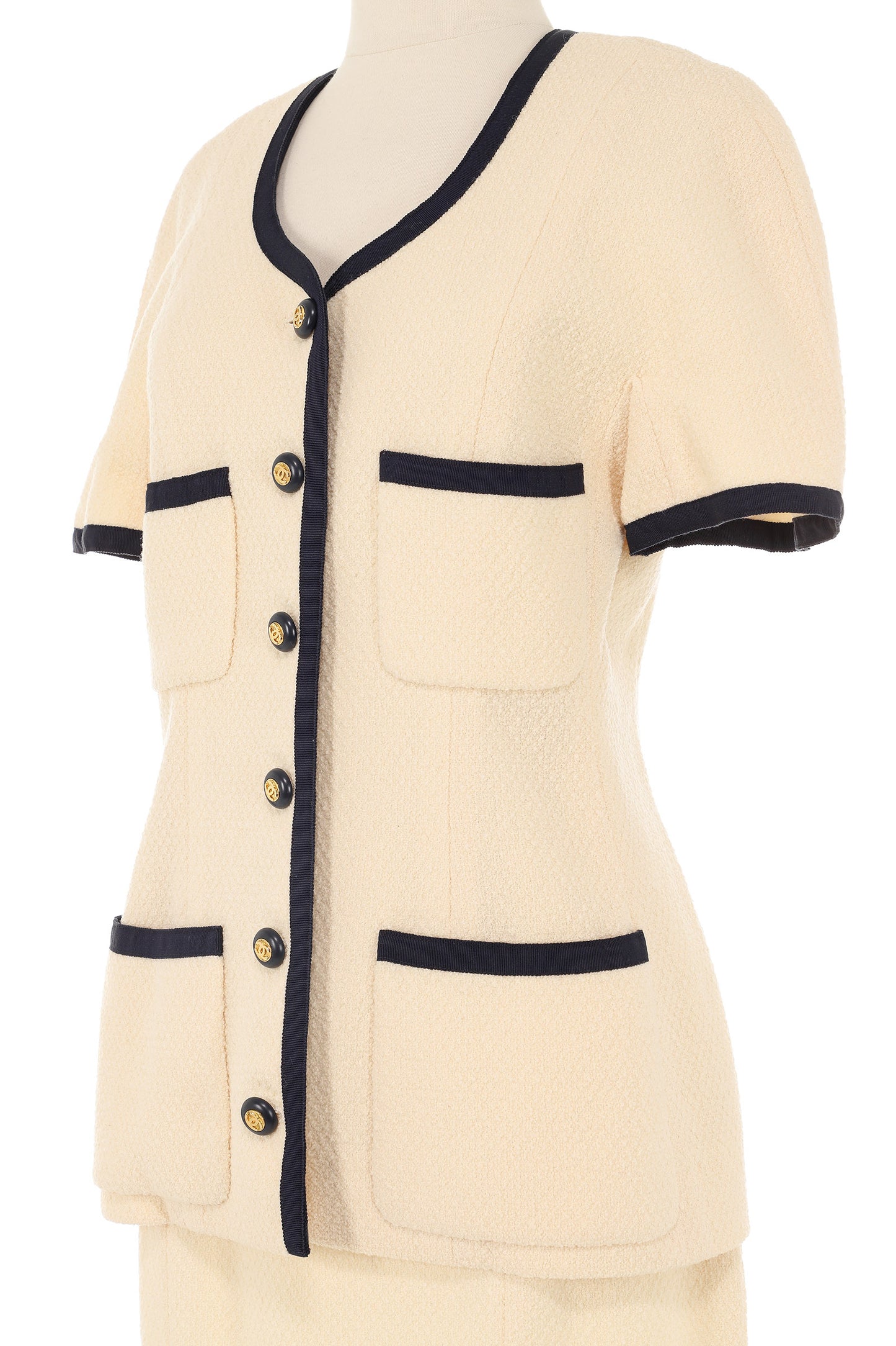 Chanel Collection 25 1991 Cream Skirt Suit