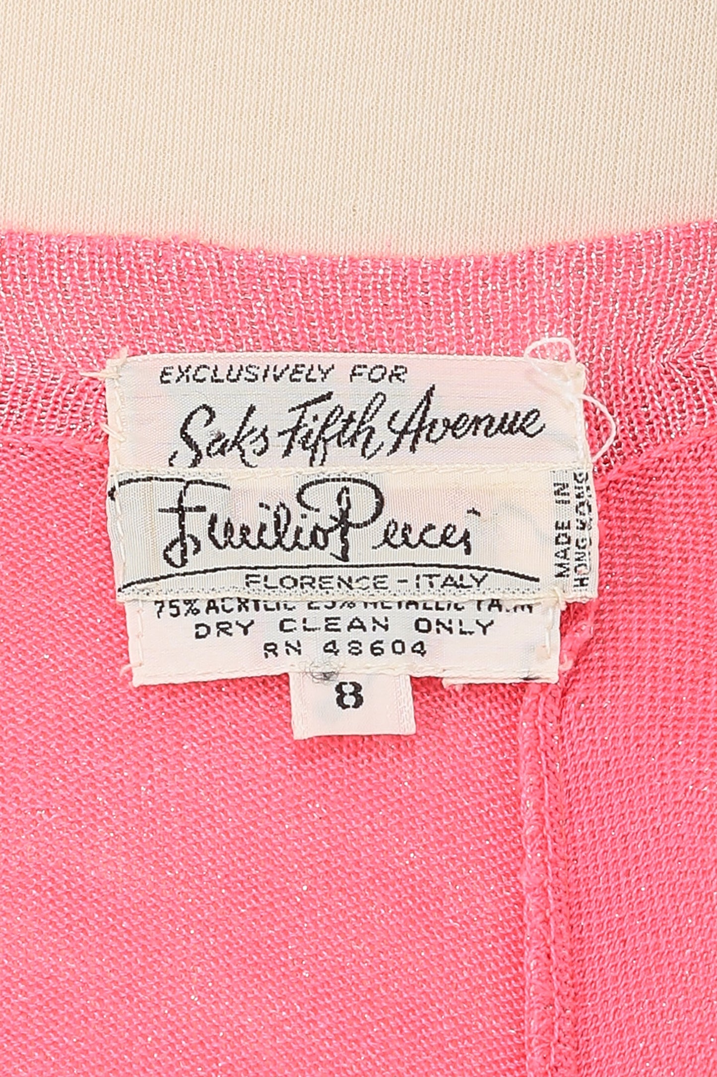 Emilio Pucci 1970s Pink Sparkle Knit Trousers and Sweater Set