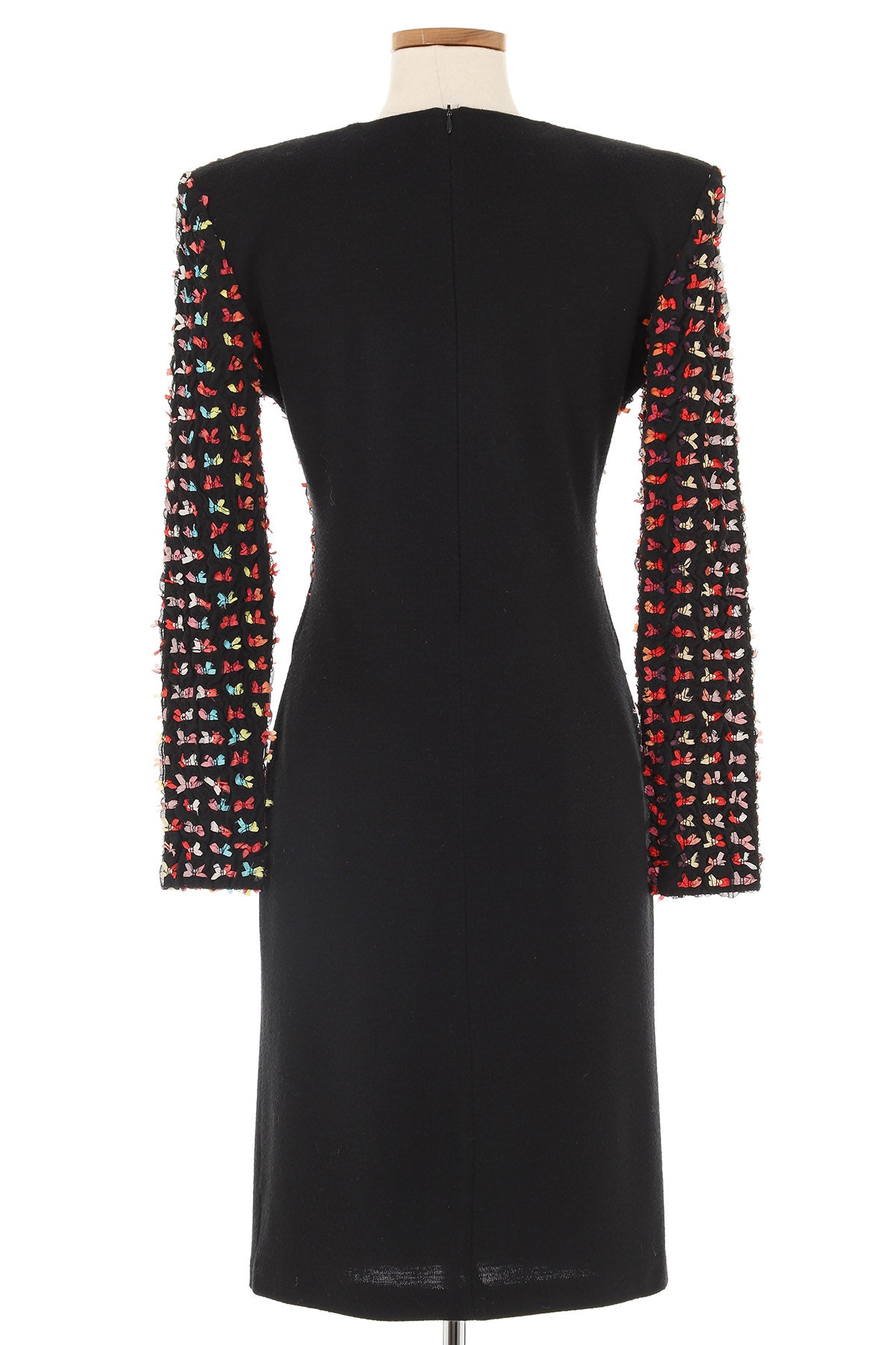 Patrick Kelly Fall 1989 Black Knit Dress with Multi Colored Sleeves Patrick Kelly Fall 1989 Black Knit Dress with Multi Colored Sleeves