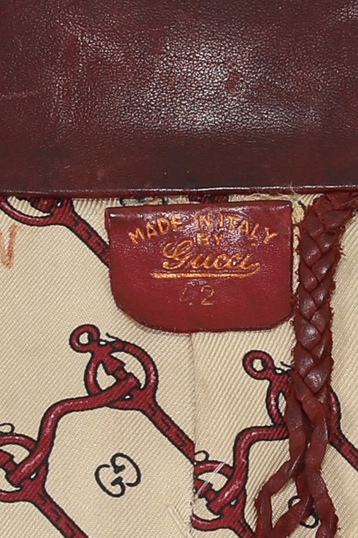 Gucci Maroon Leather Coat Circa 1950's