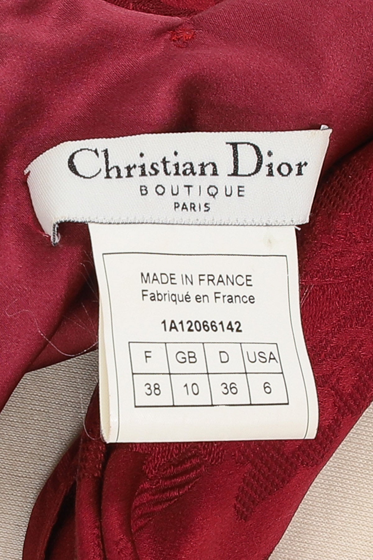 Christian Dior FW 2001 Burgundy Dress