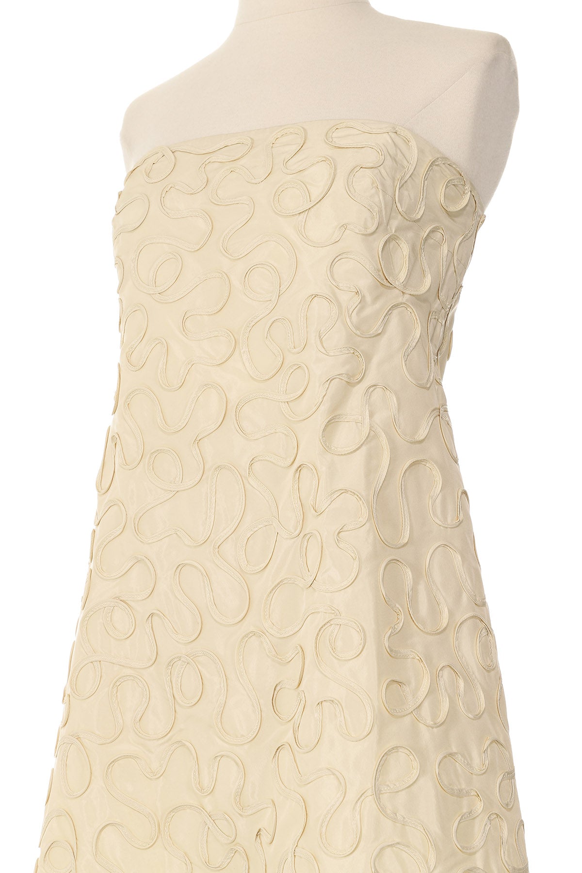 Celine 2010's White Strapless Dress with Ribbon Detail