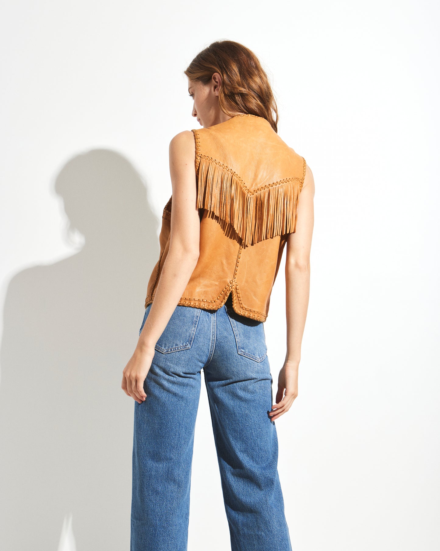 Mahopa 1990s Fringe Leather Vest