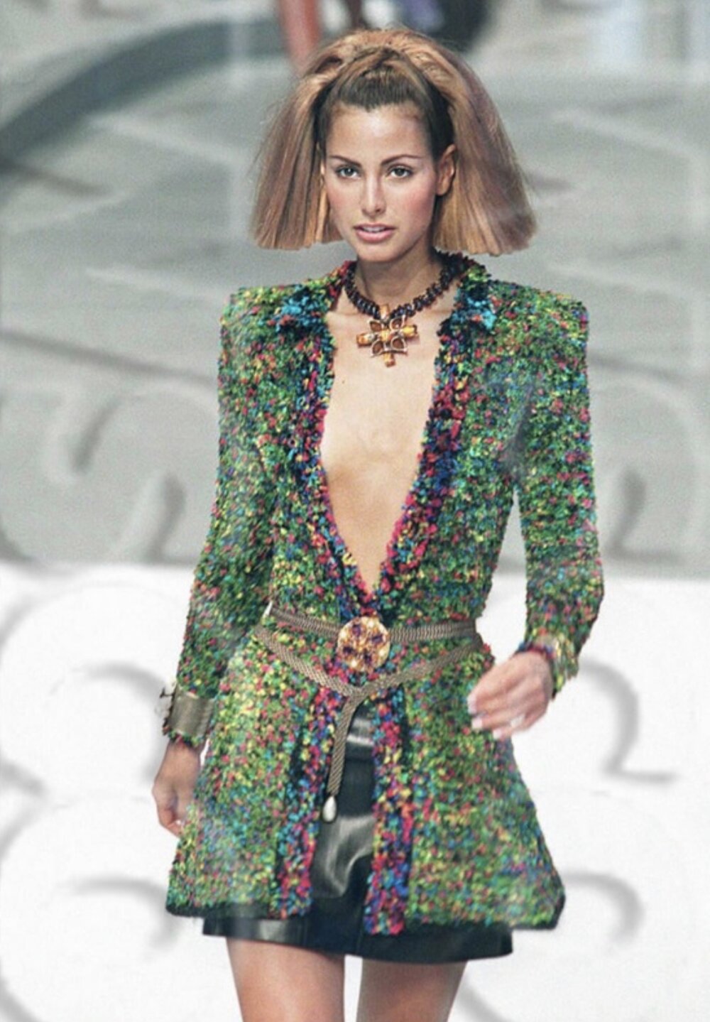Chanel Rainbow Chenille Knit Cardigan